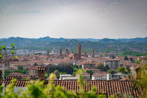 The town of Alba town  Cuneo  langhe wine region  Piemonte  italy