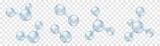Molecular balls. Transparent models of chemical molecule or atom for education and web design