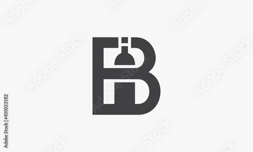 bottle B letter logo concept isolated on white background.