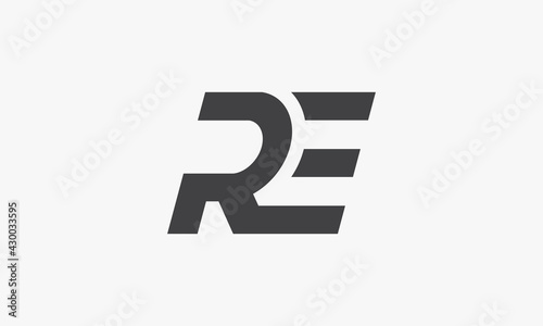 RE letter logo concept isolated on white background.