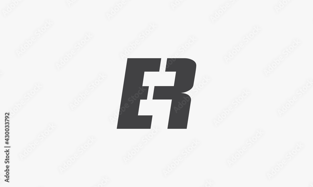 ER letter logo concept isolated on white background. ER letter logo concept isolated on white background.