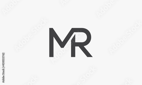 MR letter logo concept isolated on white background.