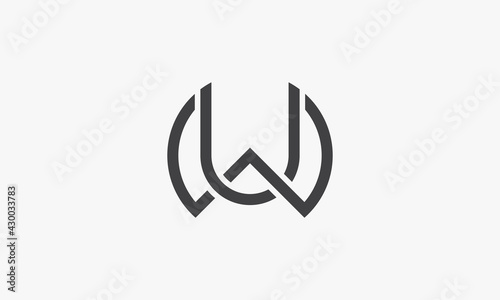 WU or UW letter logo concept isolated on white background.