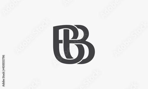 BB letter binding each other logo concept isolated on white background.