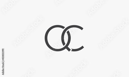 QC letter logo concept isolated on white background.