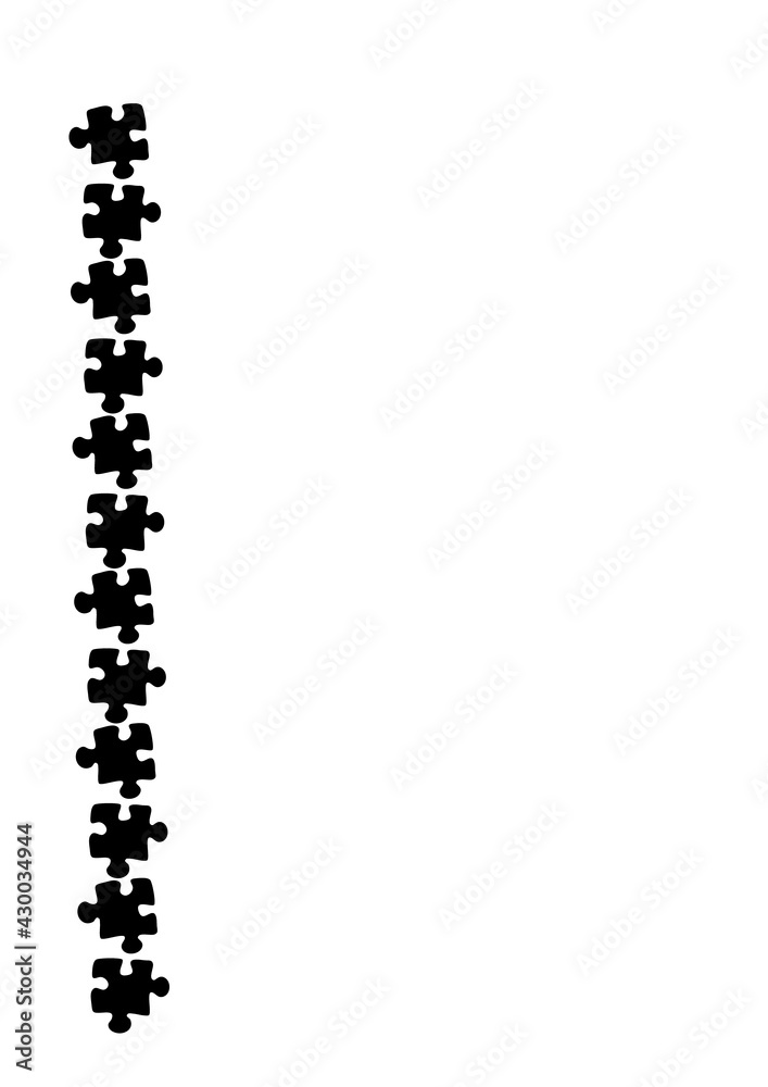 Stylized frames on the theme - puzzles. Illustration on a white vertical background format A4. Stylized frames on the theme - puzzles. Illustration on a white vertical background format A4.