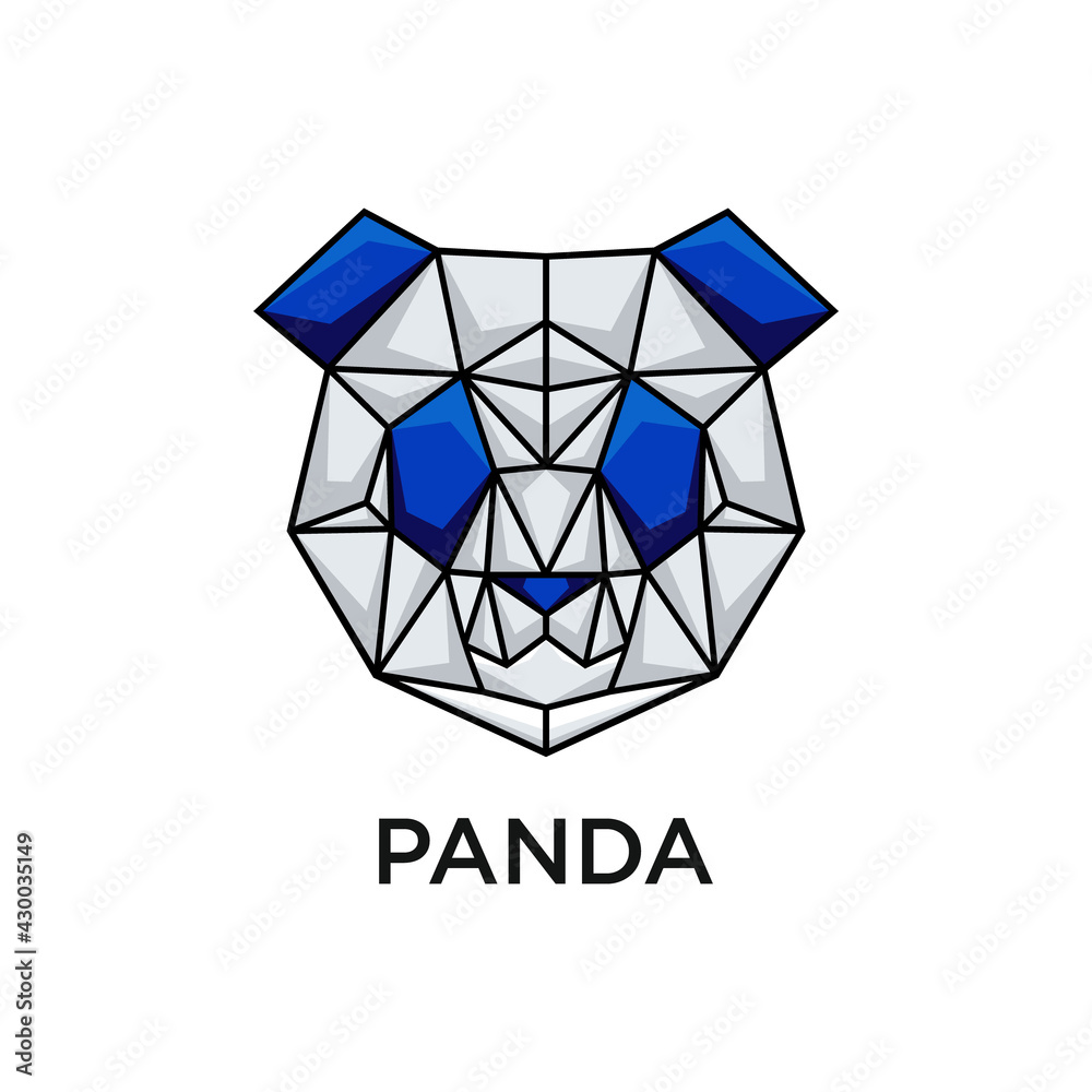 Panda with polygon style design vector template Panda with polygon style design vector template