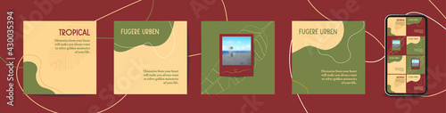 Social Media, set of editable feed social media template. Suitable even for web internet and ads.