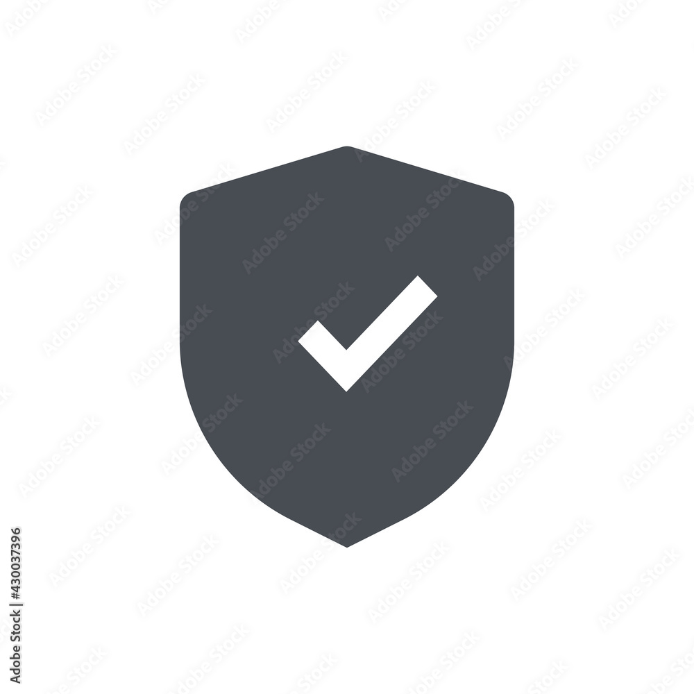 Shield and Check Mark Icon Vector Logo Template. symbol for web site Computer and mobile. Stock Vector illustration isolated on white background. Shield and Check Mark Icon Vector Logo Template. symbol for web site Computer and mobile. Stock Vector illustration isolated on white background.