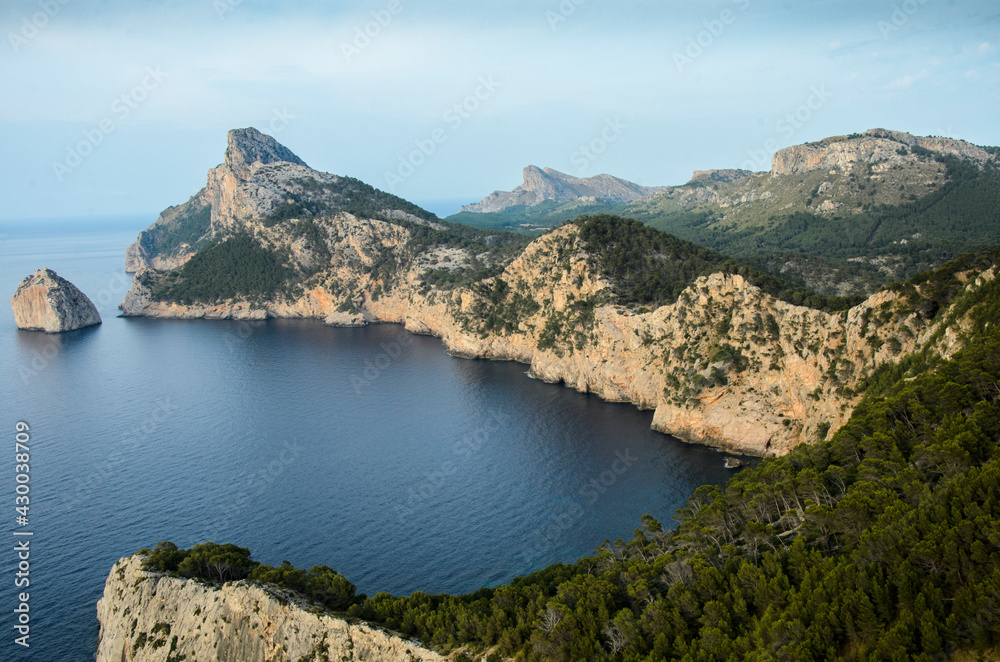Landscape view from the cliff Cap de Formentor. Spain - Mallorca