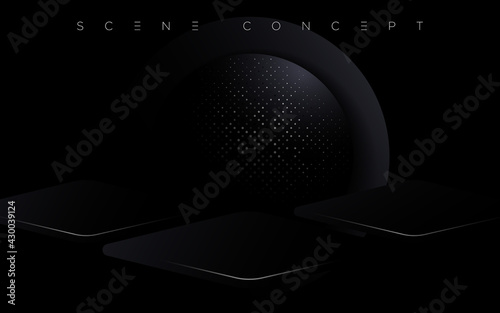 3d geometrical abstract podium for product place advertising design, website, presentation, wallpaper, celebration commercial etc.  vector EPS