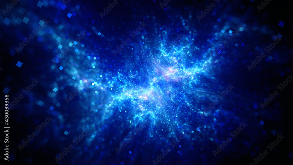 Naklejka premium Abstract background, smooth multicolored lines on a black background.