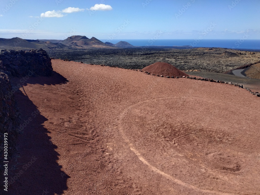 Casual view on the volcanic nature of the Tinajo, Las Palmas, Canary Islands, Spain