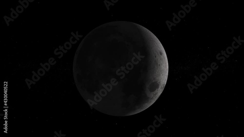 New moon to full moon libration 4k CGI animation moon phases photo