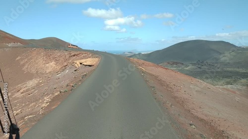 Casual view on the volcanic nature of the Tinajo, Las Palmas, Canary Islands, Spain photo