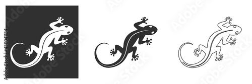 Lizard logo. Isolated lizard on white background