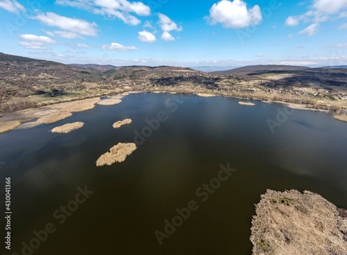 Aerial panorama of Choklyovo swamp at Konyavska Mountain, Bulgaria photo