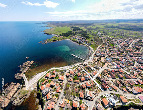 Aerial panorama town of Ahtopol, Bulgaria