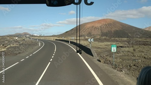 Casual view on the volcanic nature of the Tinajo, Las Palmas, Canary Islands, Spain photo