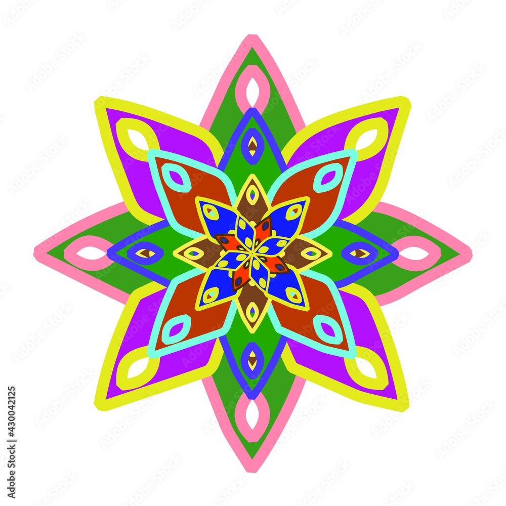 Floral mandalas. Decorative elements. Eastern drawing, vector illustration. Floral mandalas. Decorative elements. Eastern drawing, vector illustration.