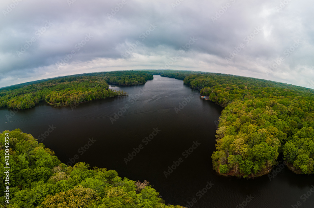 Fototapeta premium Small Fishing Lake from the sky