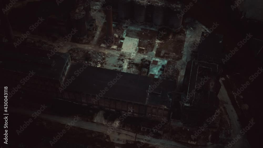 Abandoned brick and paving slabs factory at night Abandoned brick and paving slabs factory at night
