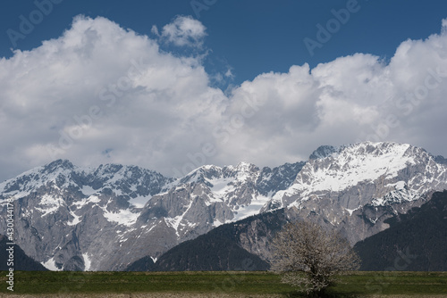 Frühlingslandschaft am Mieminger Plateau in Tirol