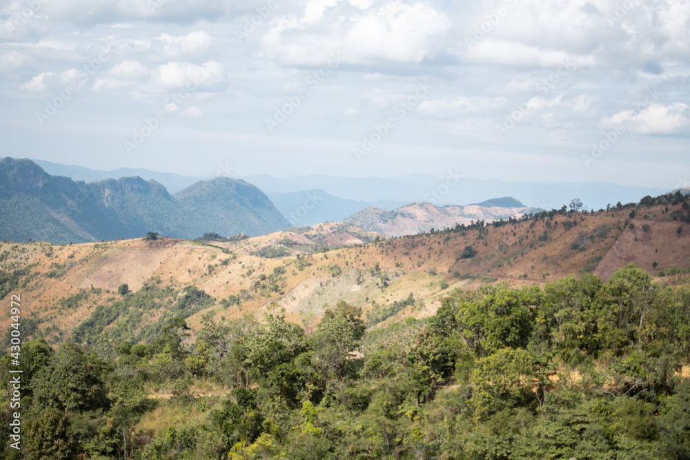 Beautiful rolling hills along the hike from Kalaw to Inle Lake