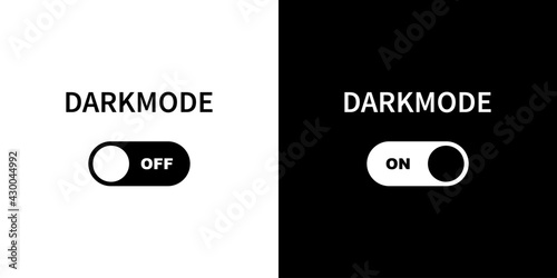 Dark mode switch slider vector icon. Night and day ON and OFF buttons template. Vector illustration EPS 10