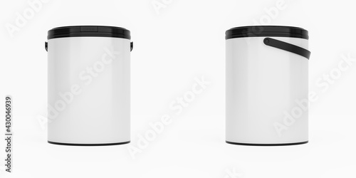 Wallpaper Mural Black plastic paint can / bucket / container with handle and blank label, isolated on white background. Torontodigital.ca