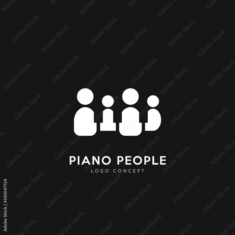 Piano People Logo Symbol Design Template Flat Style Vector Piano People Logo Symbol Design Template Flat Style Vector