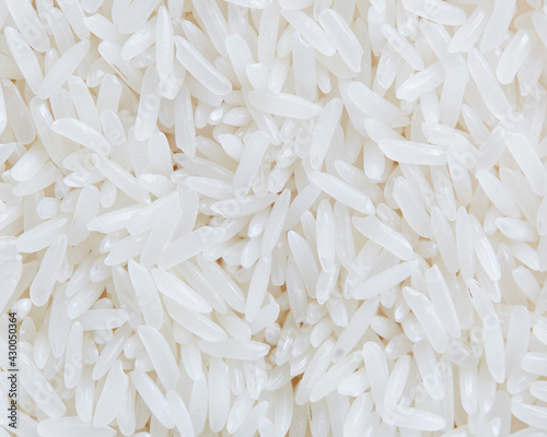 Thai rice on white background.
