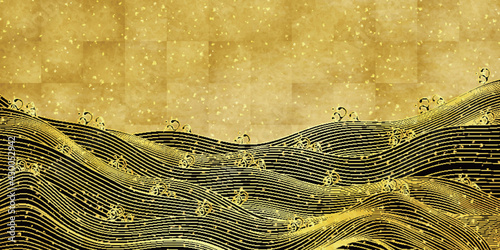 海　波　和柄　暑中見舞い