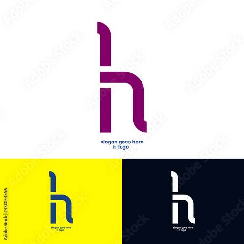 Minimal unique type h letter logo.