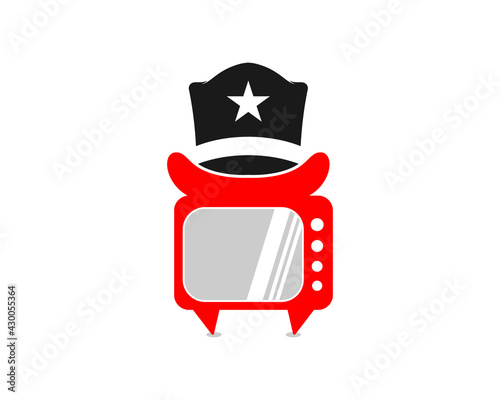 Television with magician hat vector illustration