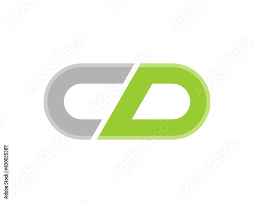 C and D Letter with capsule shape logo