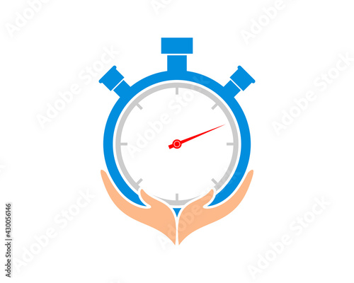 Hand care with stopwatch vector illustration