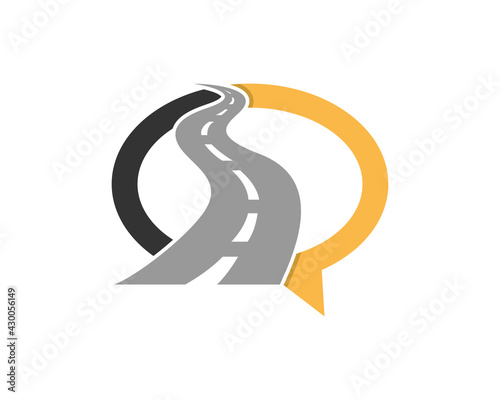 Road way in the bubble chat logo