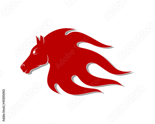 Horse with fire flame hair