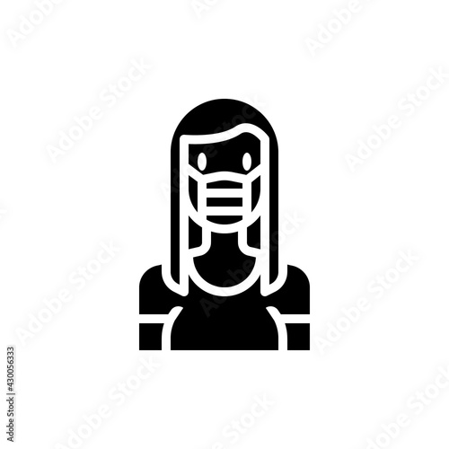 People Icon Woman Facemask Vector Illustration