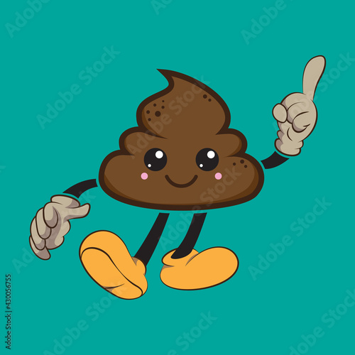 Cute cartoon poop character