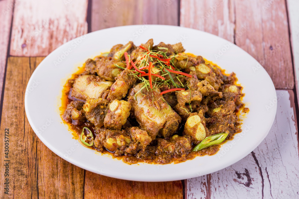 Stir fry pork rib with red curry Stir fry pork rib with red curry