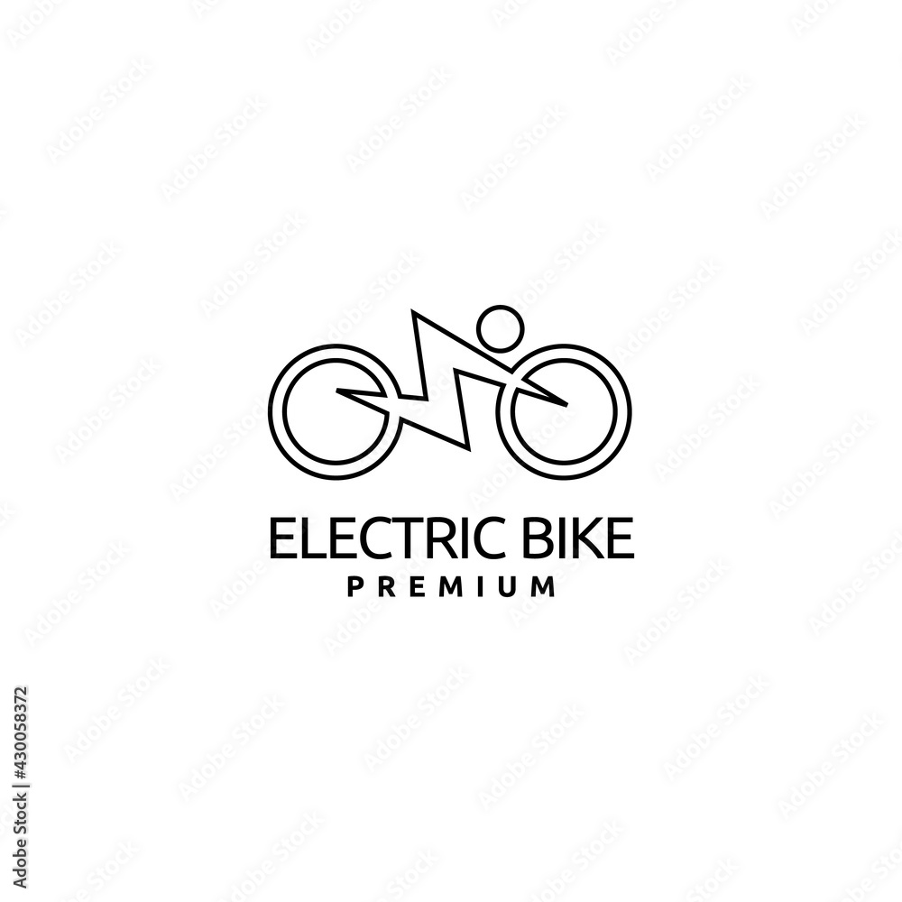 Hipster Retro Electric Bike Logo Design Inspiration