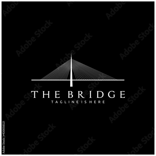 Silhouette of Sava Bridge Belgrade Serbia Logo Design