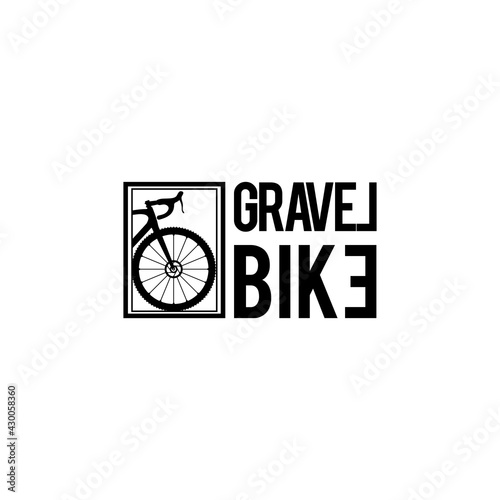 Gravel Bike Silhouette Bicycle Icon Logo Design Vector