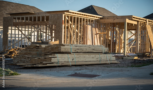 A new home being built with exposed framing while real estate market soars © Trevor Parker Photo