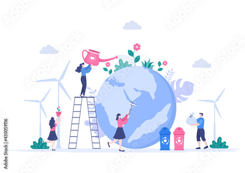Save Our Planet Earth Illustration To Green Environment With Eco Friendly Concept and Protection From Natural Damage