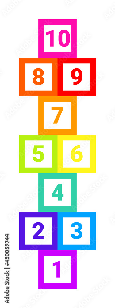 Hopscotch. Children's game 'classes' colored with numbers. Vector illustration Hopscotch. Children's game 'classes' colored with numbers. Vector illustration