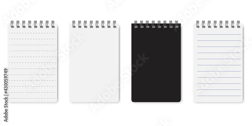 notebook mockup isolated. Book cover for paper design. Realistic book cover.  Book cover for paper design. Vector illustration. Stock image.