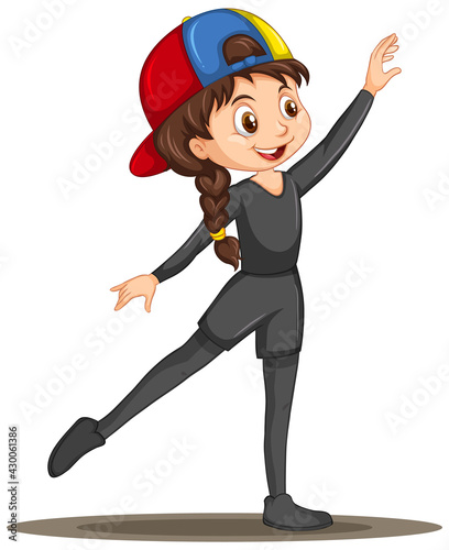 A girl ballet dancer cartoon character